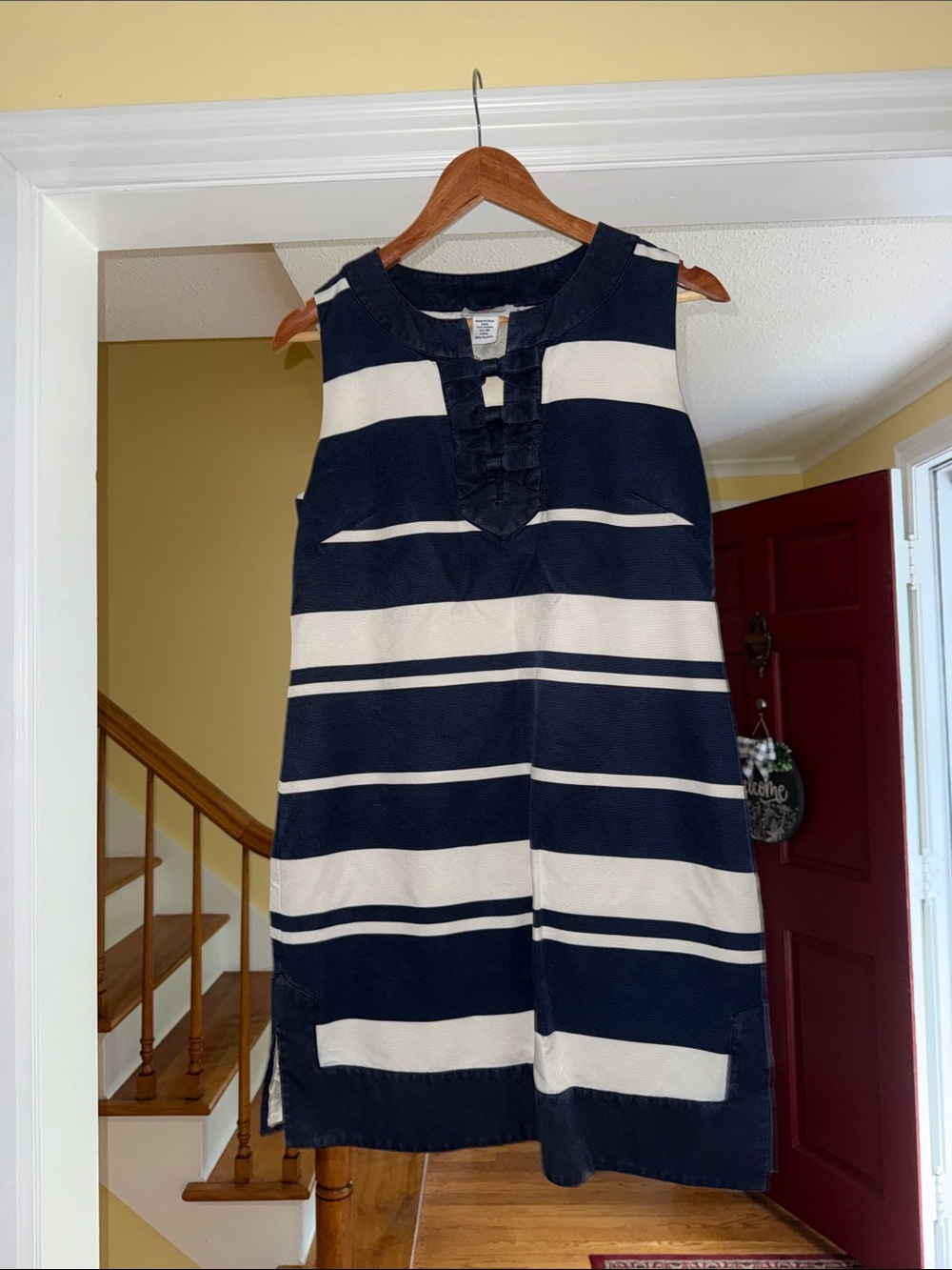 Vineyard Vines Navy and White Striped Sleeveless Dress